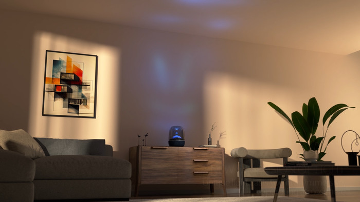 Harman Kardon Aura Studio 5 Wifi Zwart product in gebruik