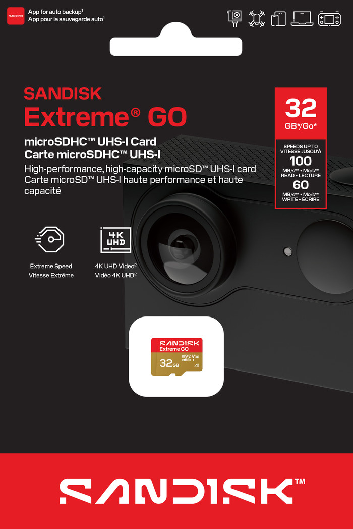 SANDISK Extreme GO microSDHC 32GB 100MB/s verpakking