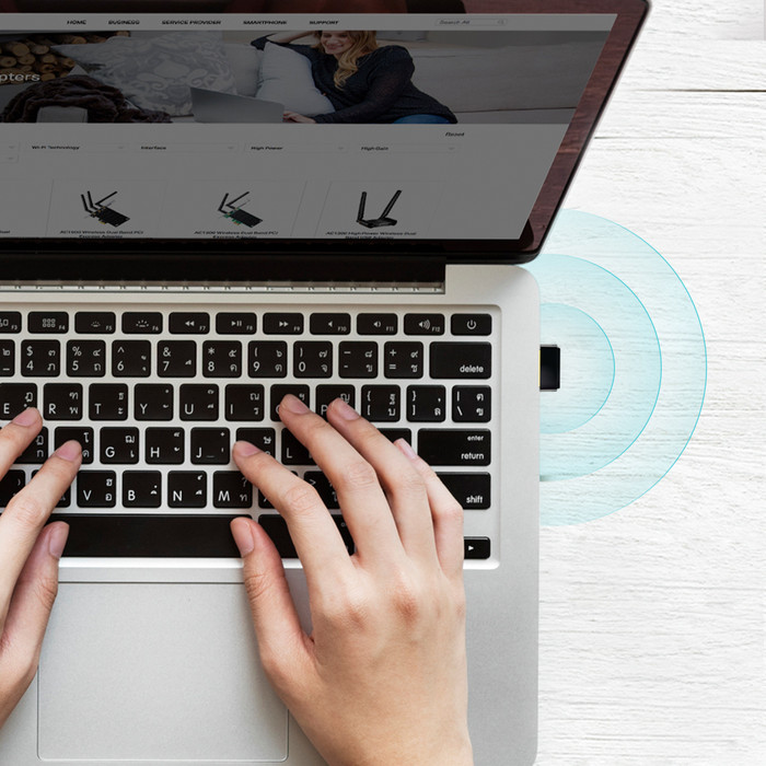 TP-Link Archer T2U Nano product in gebruik