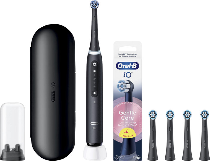 Oral-B iO 5N Zwart + 4 opzetborstels voor gevoelig tandvlees Main Image