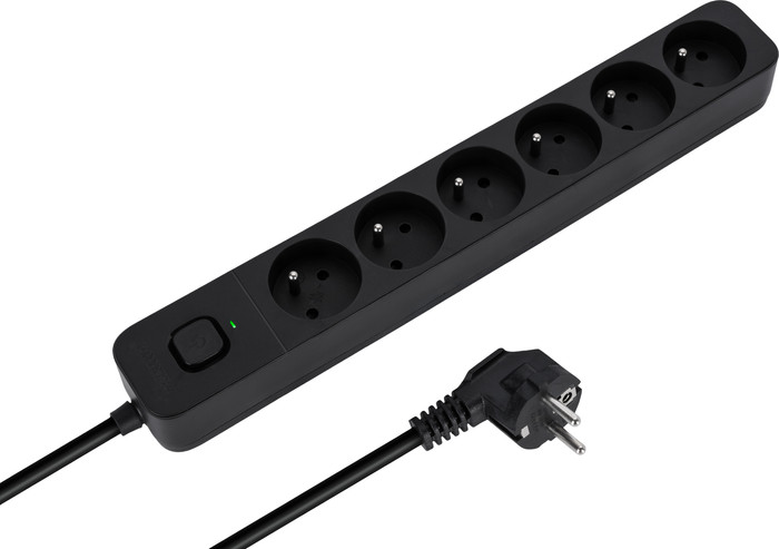 BlueBuilt Multiprise 6 Entrées 3 Mètres Noir côté droit