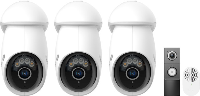 TP- Link Tapo C560WS 3-Pack + D235 Smart Battery & Wired Doorbell Main Image