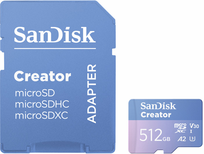 SANDISK MicroSDXC Creator 512GB 130MB/s samengesteld product