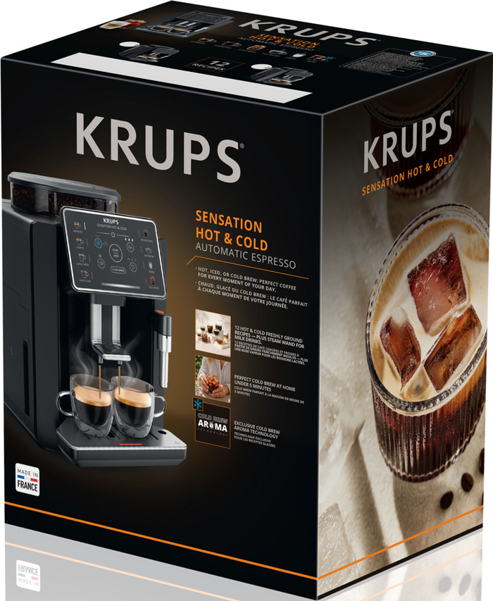 Krups Sensation Hot & Cold EA913H Zwart verpakking
