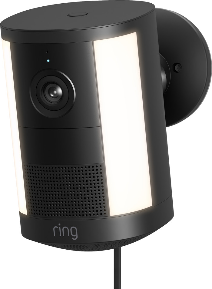 Ring Spotlight Camera 2e Génération Fiche Noir côté droit