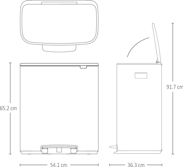 Brabantia Bo Pedal Bin 60L Platinum visual supplier