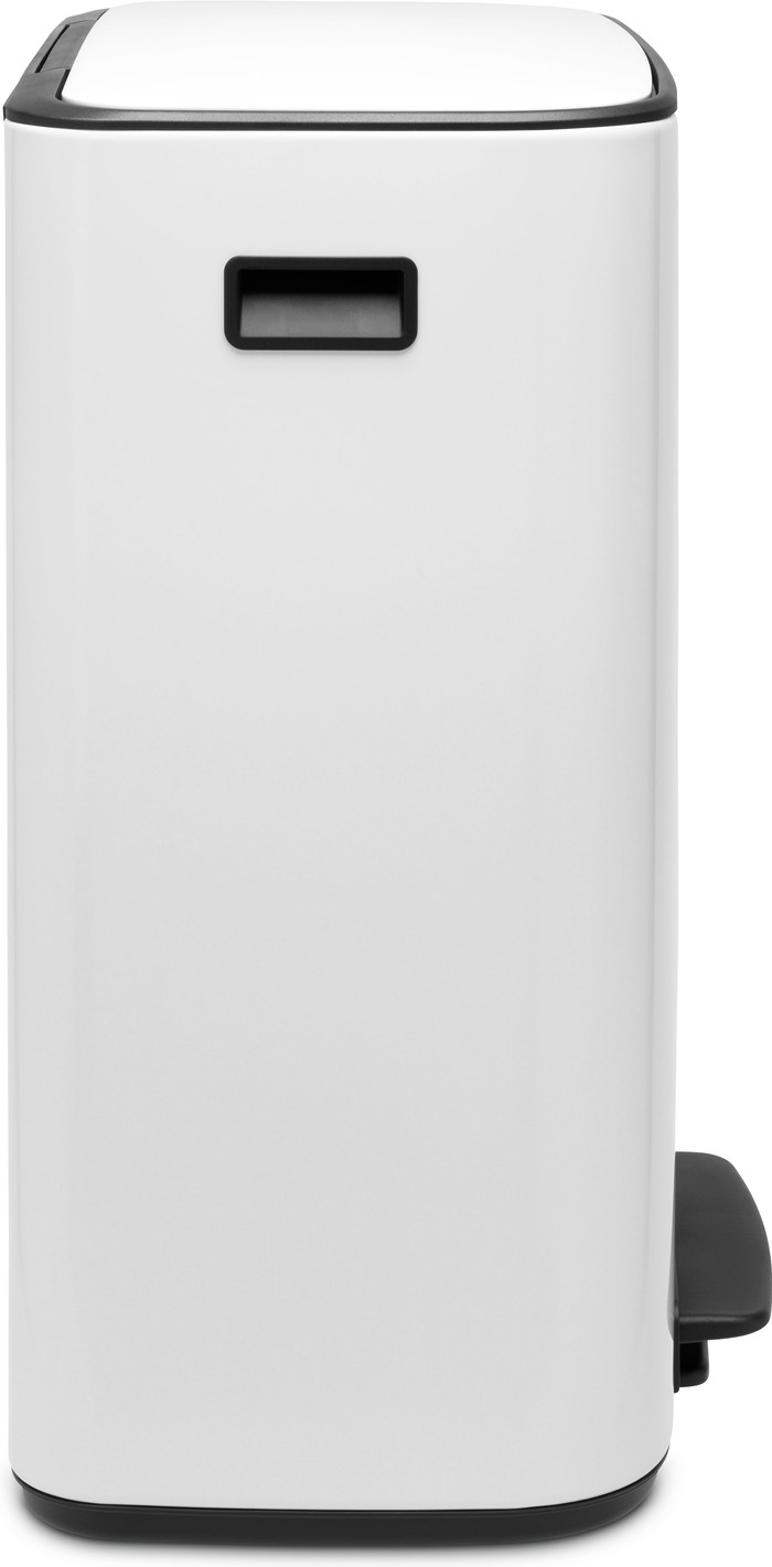 Brabantia Bo Pedal Bin 2 x 30 Litres White + Sacs Poubelle (120 stuks) côté droit