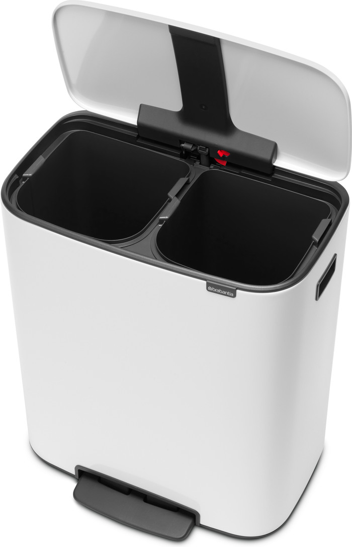 Brabantia Bo Pedal Bin 2 x 30 Litres White + Sacs Poubelle (120 stuks) intérieur