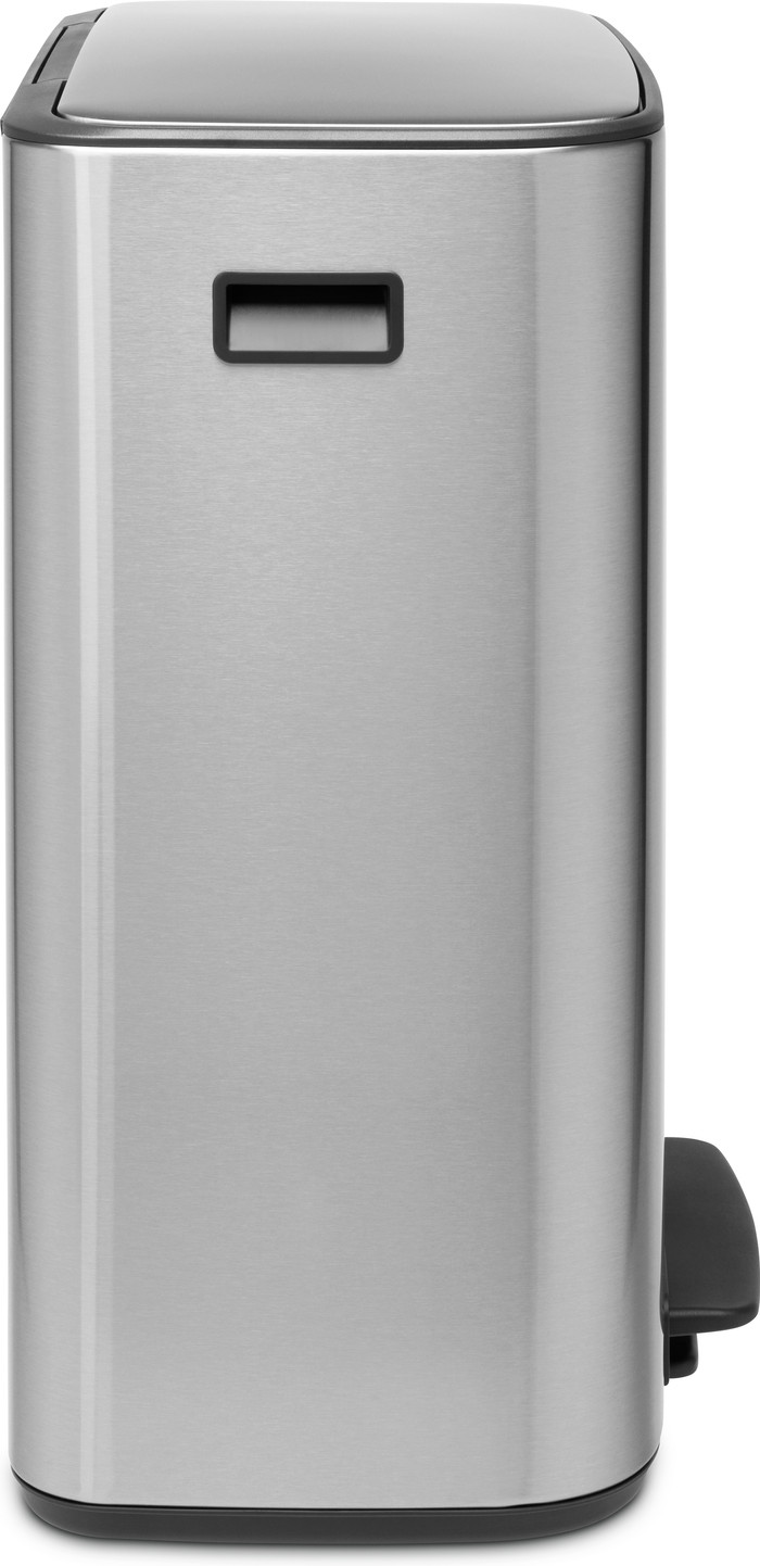 Brabantia Bo Poubelle à Pédale 2 x 30 Litres Inox Anti-traces de Doigts côté droit