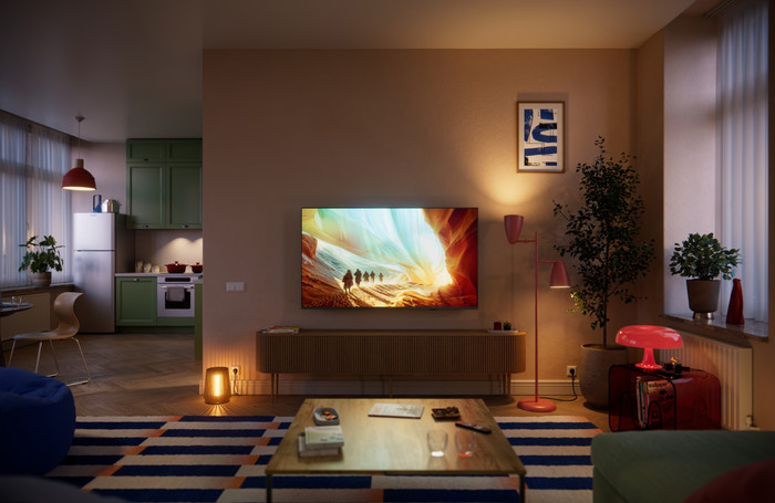 Philips QLED 75" PQS7801 (2026) product in gebruik