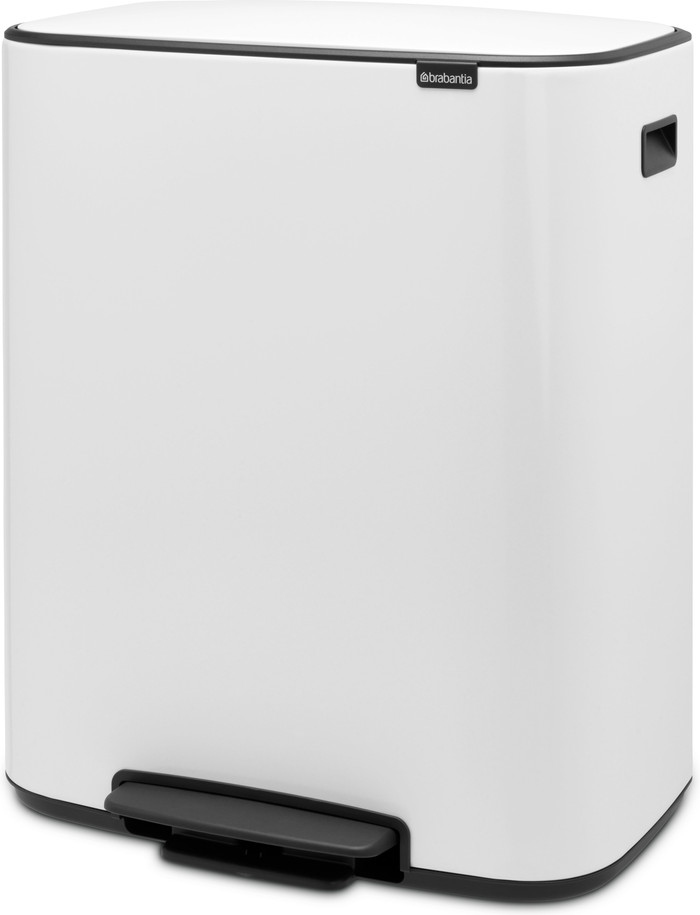 Brabantia Bo Pedal Bin 60 Liter White + Vuilniszakken (120 stuks) rechterkant