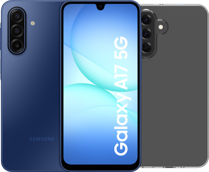 Samsung Galaxy A17 128 Go Bleu 5G + BlueBuilt Back Cover Transparent Main Image