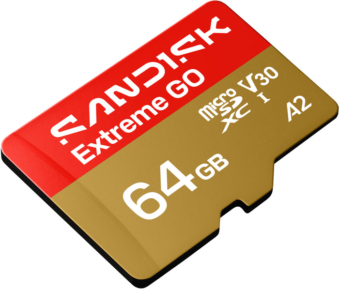 SANDISK Extreme GO microSDXC 64GB 170MB/s bovenkant