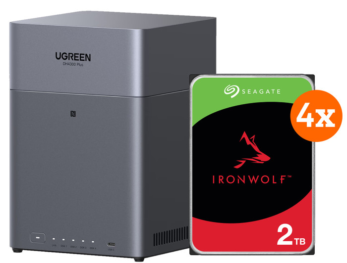 UGREEN NASync DH4300 + Seagate Ironwolf 2TB 4-Pack Main Image