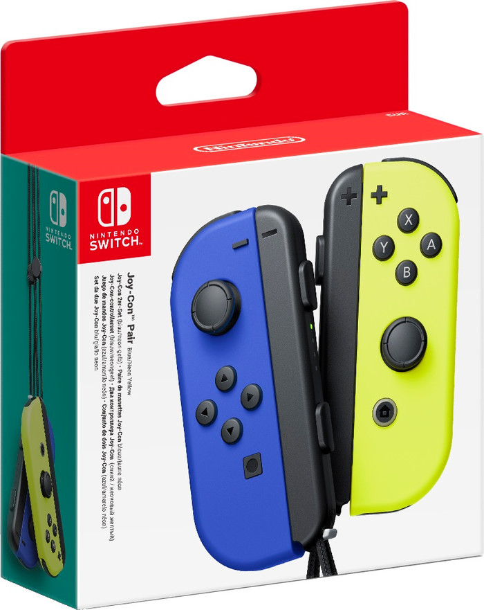 Nintendo Switch Joy-Con Set Blue/Neon Yellow packaging