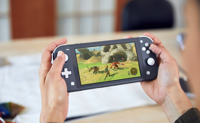 Nintendo Switch Lite + Tomodachi Life: Living the Dream product in gebruik