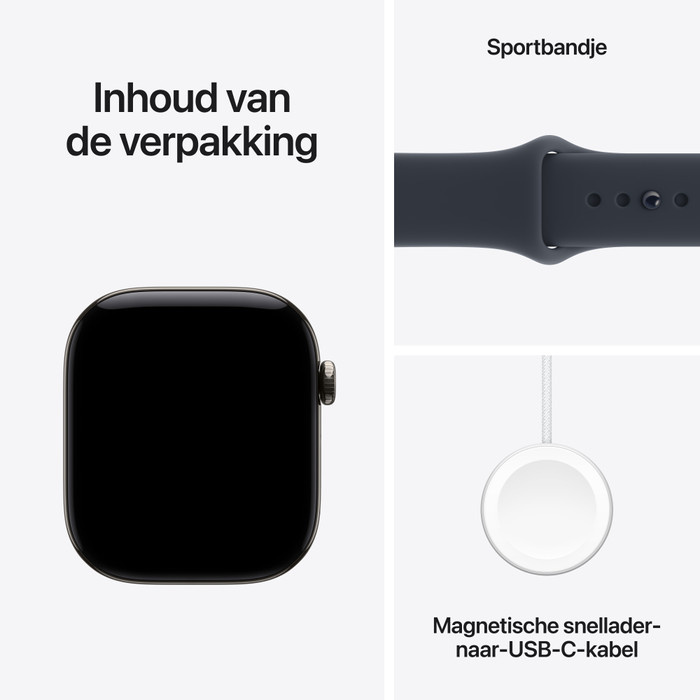 Apple Watch Series 12 Cellular 46mm Titanium Natural Sport Band S/M visual supplier