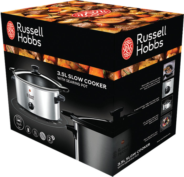 Russell Hobbs Cook at Home Searing Slow Cooker 3,5 L packaging