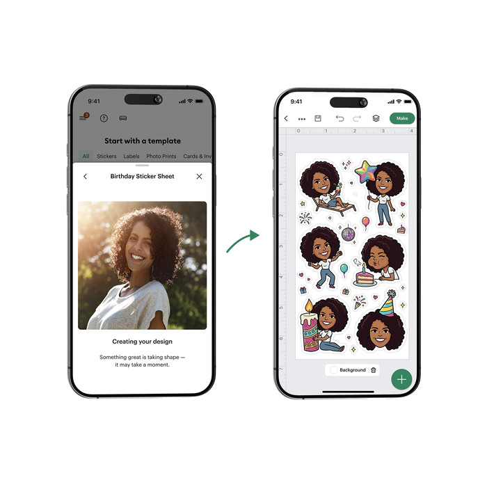 Cricut Photo Pack for StickerPix Print + Cut product in use