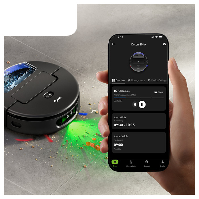 Dyson Spot+Scrub AI product in gebruik