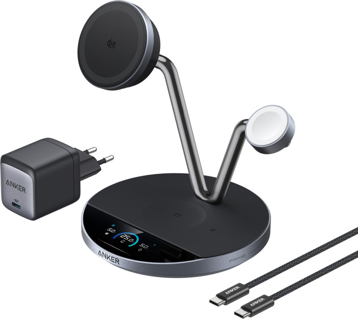 Anker Prime 3-in-1 MagGo en Qi2.2 Draadloze Oplader 25W Zwart Main Image