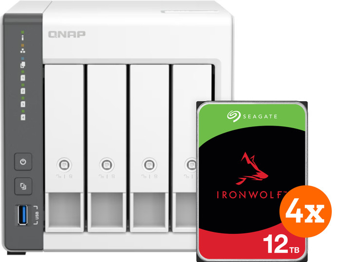 QNAP TS-433-4G + Seagate IronWolf 12 To Lot de 4 Main Image