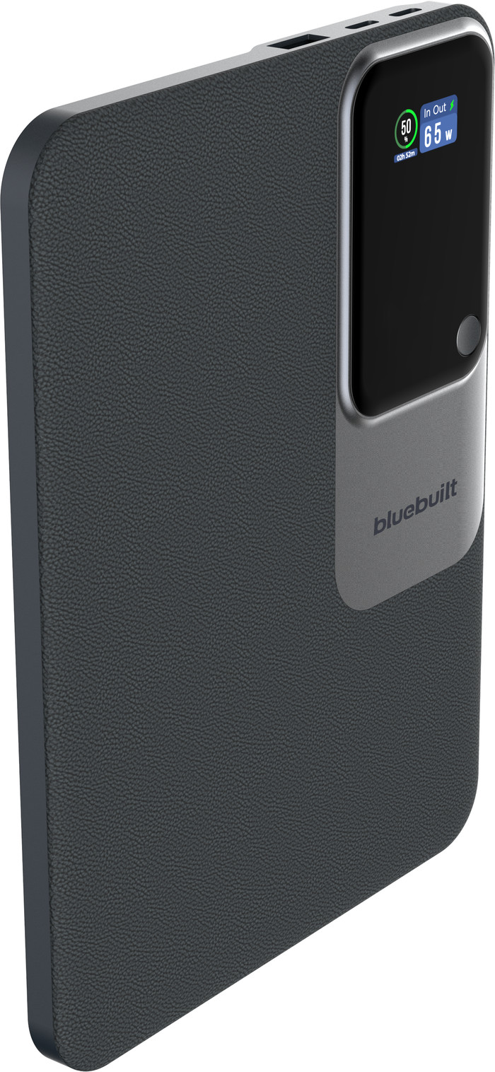 BlueBuilt Power Bank Ultra Slim 15.000 mAh met Snelladen 65 Watt linkerkant