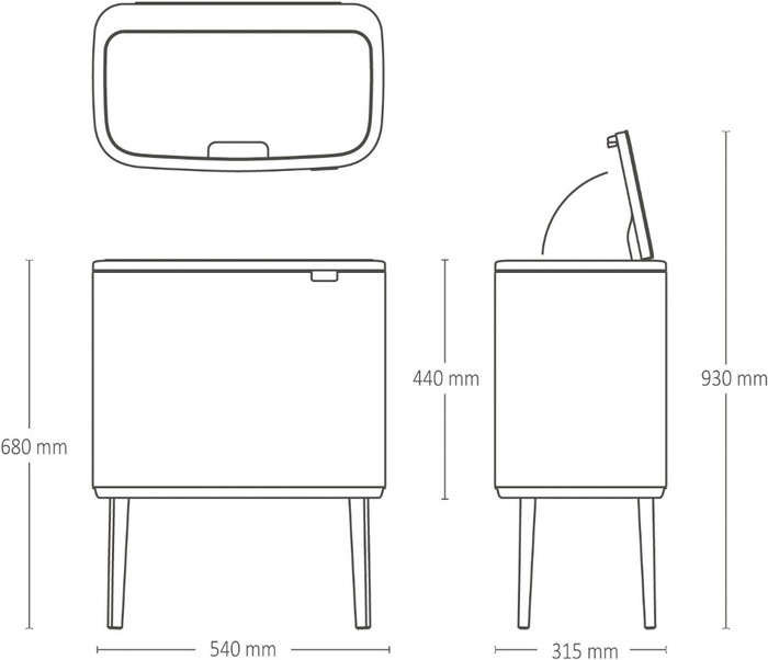 Brabantia Bo Touch Bin Poubelle 3 x 11 Litres Soft Beige visuel fournisseur