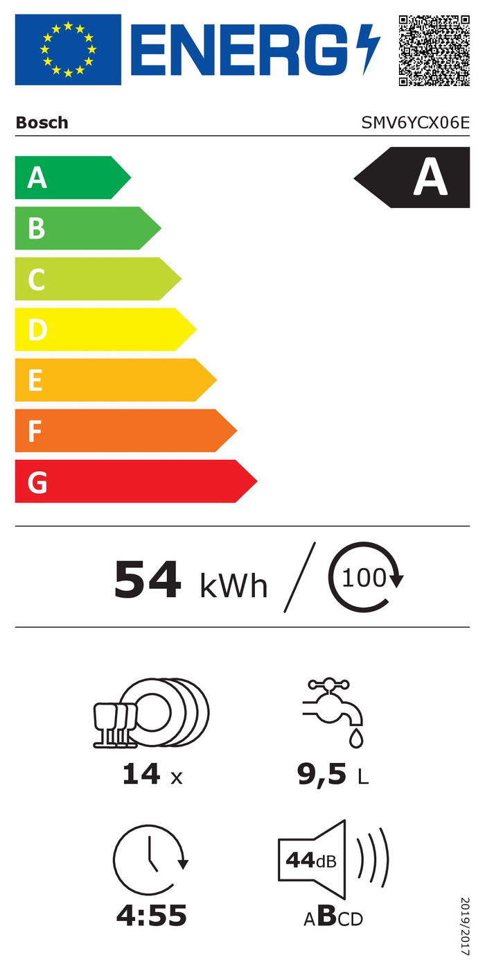 Bosch SMV6YCX06E energielabel