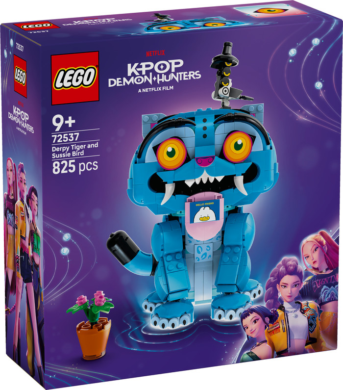 LEGO KPop Demon Hunters Derpy Tiger en Sussie Bird 72537 verpakking