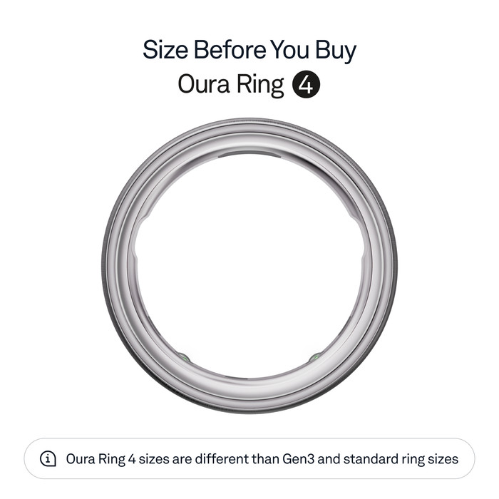 Oura Ring 4 Size 14 Matte Silver null