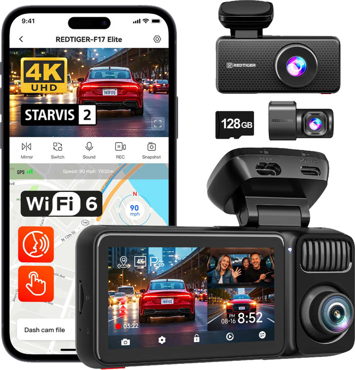 Redtiger F17 Elite 3CH 4K Wifi GPS 128GB accessoire