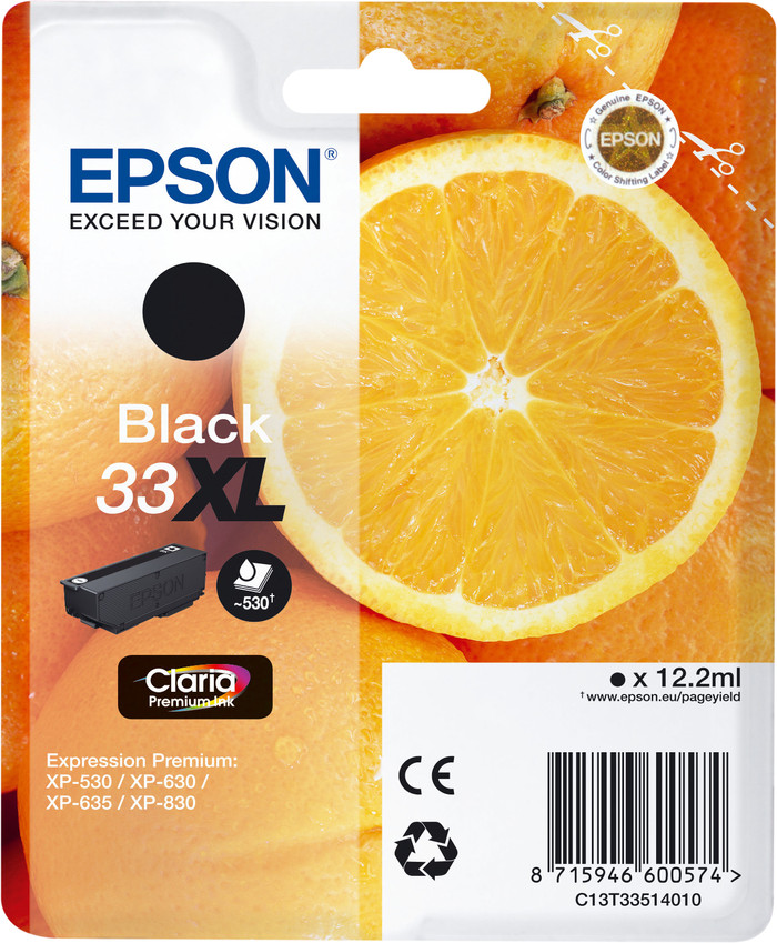 Epson 33XL Cartridge Zwart Main Image