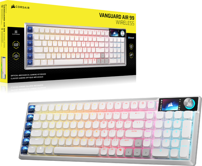 Corsair Vanguard AIR 99 Wireless Gaming Toetsenbord Wit Azerty verpakking