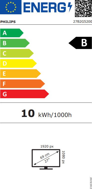 Philips B2 27B2G5200/00 energielabel