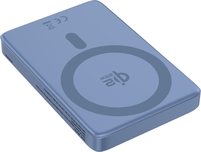 BlueBuilt Draadloze Powerbank met Qi2.2 en MagSafe 10.000 mAh met Snelladen 25 Watt Blauw onderkant