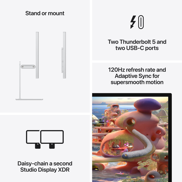 Apple Studio Display XDR (2026) met kantelbare en in hoogte verstelbare standaard visual leverancier