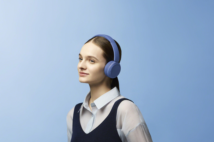 Sony WH-CH535 Blue product in use