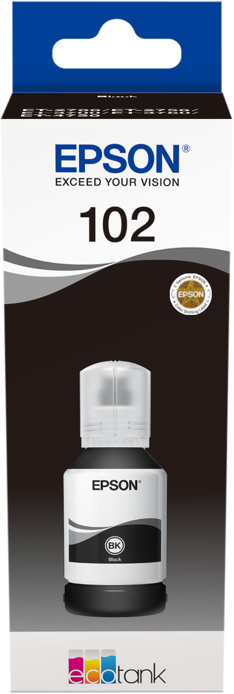 Epson 102 Bouteille d'Encre Pigment Noir Main Image