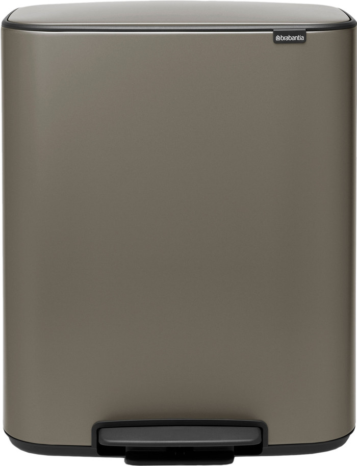 Brabantia Bo Pedal Bin 2 x 30 Liter Platinum Main Image