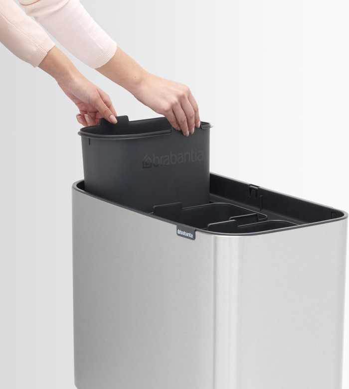 Brabantia Bo Touch Bin Poubelle 3 x 11 Litres Matt Steel Anti-Traces de Doigts détail