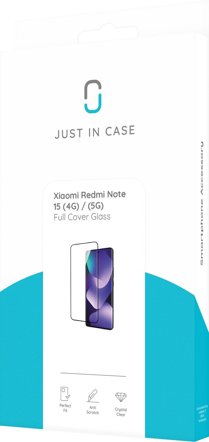Just In Case Tempered Glass Xiaomi Redmi Note 15 Screenprotector verpakking