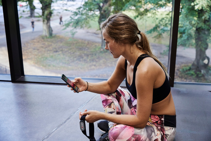 Polar H9 Heart Rate Monitor Chest Strap Black XS-S product in use