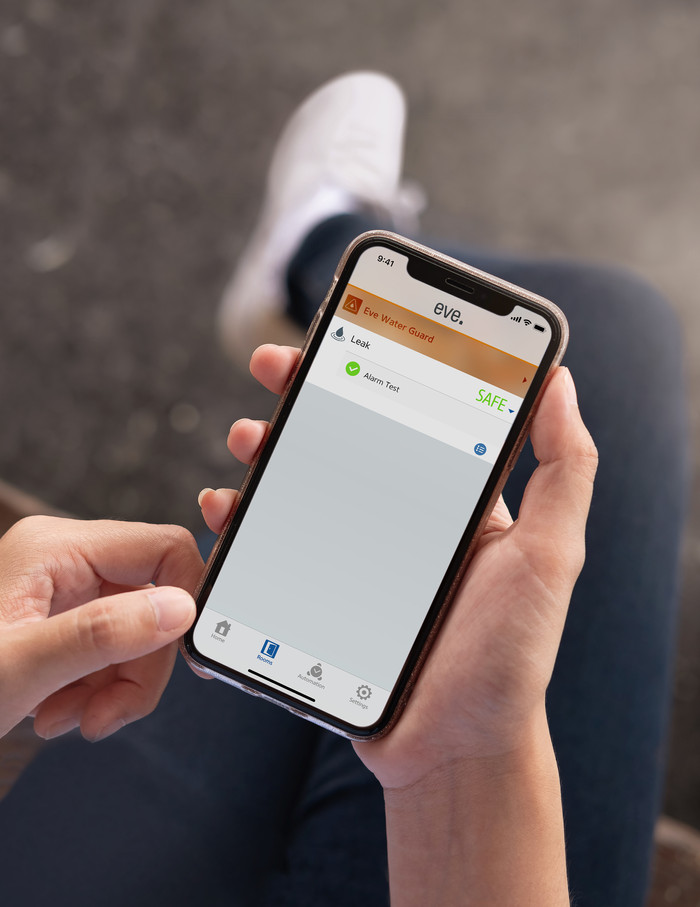 Eve Water Guard product in gebruik