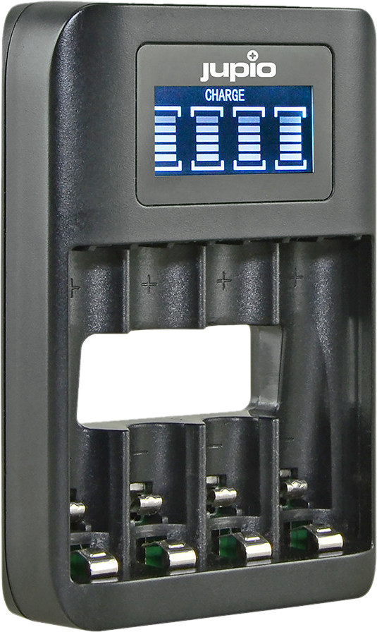 Jupio USB 4-slot Battery Fast Charger LCD Main Image
