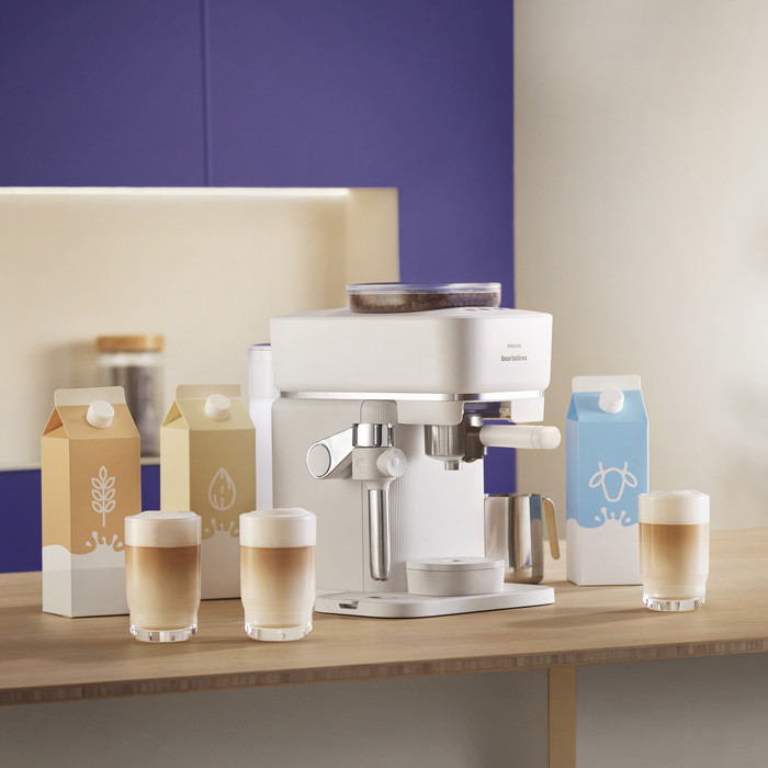 Philips Baristina Latte BAR400/00 Wit product in gebruik