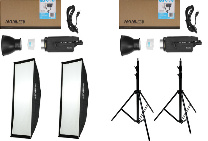 Nanlite FS300B LED Bi-Color Dual Kit (met lightstand en softbox) Main Image