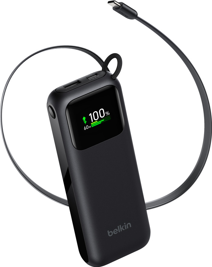 Belkin Batterie Externe 11 000 mAh avec Charge Rapide 60 Watts Noir dessus