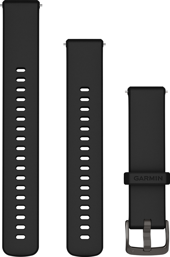 Garmin Siliconen Bandje Zwart/Zwart 18mm Main Image