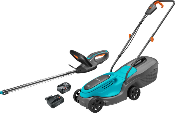 Gardena PowerMax 30/18V P4A Solo + Gardena EasyCut 45/18V + Bosch Kit de Démarrage 18 V 4,0 Ah Main Image